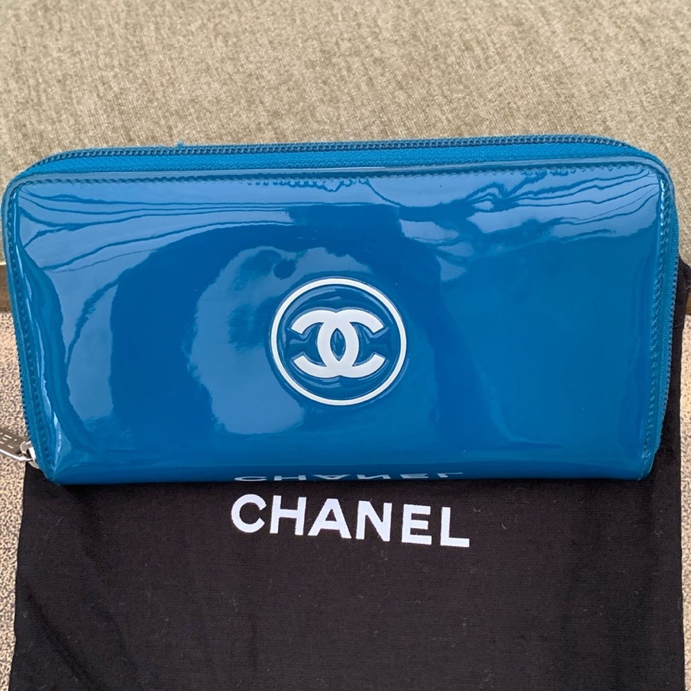 Chanel Blue Patent Wallet